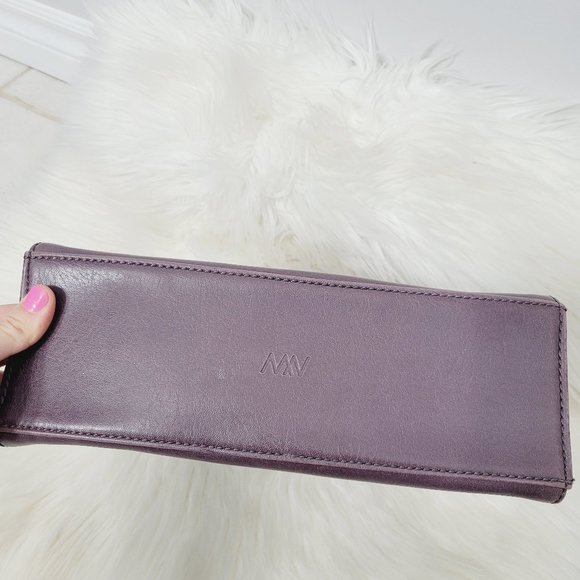 Matt & Nat Purple Dual Handle Satchel Bag Structured Zip Top Recycled Bottles - Picture 7 of 12